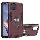 For OPPO A92s 2 in 1 Armour Series PC + TPU Protective Case with Ring Holder(Wine Red) - 1