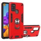 For Samsung Galaxy A21s 2 in 1 Armour Series PC + TPU Protective Case with Ring Holder(Red) - 1