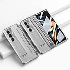 For Samsung Galaxy Z Fold5 5G Integrated Folding Hinge Phone Case with Stylus(Silver) - 1