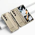 For Samsung Galaxy Z Fold5 5G Integrated Folding Hinge Phone Case with Stylus(Champagne Gold) - 1