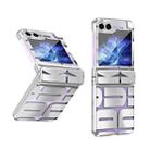 For Samsung Galaxy Z Flip5 5G Electroplating Folding Phone Case with Hinge(Silver) - 1