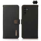 For Samsung Galaxy S23 FE KHAZNEH Custer Genuine Leather RFID Phone Case(Black) - 1