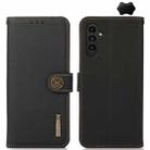 For Samsung Galaxy M34 5G KHAZNEH Custer Genuine Leather RFID Phone Case(Black) - 1