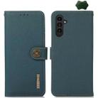 For Samsung Galaxy M34 5G KHAZNEH Custer Genuine Leather RFID Phone Case(Green) - 1