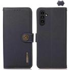 For Samsung Galaxy A15 KHAZNEH Custer Genuine Leather RFID Phone Case(Blue) - 1