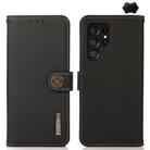 For Samsung Galaxy S24 Ultra KHAZNEH Custer Genuine Leather RFID Phone Case(Black) - 1