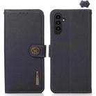 For Samsung Galaxy S24+ KHAZNEH Custer Genuine Leather RFID Phone Case(Blue) - 1