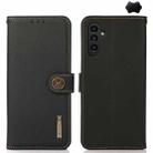 For Samsung Galaxy S24 KHAZNEH Custer Genuine Leather RFID Phone Case(Black) - 1