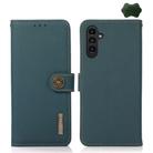 For Samsung Galaxy A05s KHAZNEH Custer Genuine Leather RFID Phone Case(Green) - 1