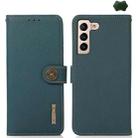 For Samsung Galaxy A35 5G KHAZNEH Custer Genuine Leather RFID Phone Case(Green) - 1