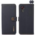 For Samsung Galaxy Xcover7 KHAZNEH Custer Genuine Leather RFID Phone Case(Blue) - 1