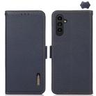 For Samsung Galaxy S24+ KHAZNEH Side-Magnetic Litchi Genuine Leather RFID Phone Case(Blue) - 1