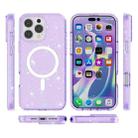 For iPhone 16 Pro Max Terminator Style Glitter Powder MagSafe Magnetic Phone Case(Purple) - 2