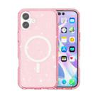 For iPhone 16 Plus Terminator Style Glitter Powder MagSafe Magnetic Phone Case(Pink) - 1