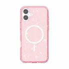 For iPhone 16 Plus Terminator Style Glitter Powder MagSafe Magnetic Phone Case(Pink) - 3