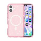 For iPhone 16 Terminator Style Glitter Powder MagSafe Magnetic Phone Case(Pink) - 1