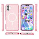 For iPhone 16 Terminator Style Glitter Powder MagSafe Magnetic Phone Case(Pink) - 2