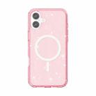 For iPhone 16 Terminator Style Glitter Powder MagSafe Magnetic Phone Case(Pink) - 3