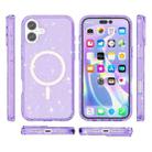 For iPhone 16 Terminator Style Glitter Powder MagSafe Magnetic Phone Case(Purple) - 2