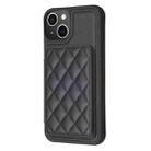 For iPhone 14 Plus BF25 Square Plaid Card Bag Holder Phone Case(Black) - 2