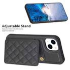 For iPhone 14 Plus BF25 Square Plaid Card Bag Holder Phone Case(Black) - 5