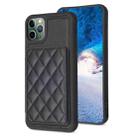 For iPhone 11 Pro Max BF25 Square Plaid Card Bag Holder Phone Case(Black) - 1