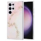 For Samsung Galaxy S23 Ultra 5G Coloured Glaze Marble Phone Case(Pink White) - 1