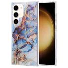 For Samsung Galaxy S23 5G Coloured Glaze Marble Phone Case(Purple Grey) - 1