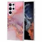 For Samsung Galaxy S22 Ultra 5G Coloured Glaze Marble Phone Case(Pink Grey) - 1