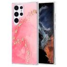 For Samsung Galaxy S22 Ultra 5G Coloured Glaze Marble Phone Case(Pink Gold) - 1