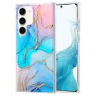 For Samsung Galaxy S22+ 5G Coloured Glaze Marble Phone Case(Purple Blue) - 1