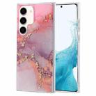 For Samsung Galaxy S22 5G Coloured Glaze Marble Phone Case(Pink Grey) - 1