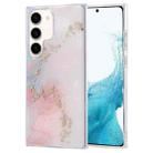 For Samsung Galaxy S22 5G Coloured Glaze Marble Phone Case(White Gold) - 1