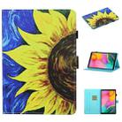 For Samsung Galaxy Tab S6 Lite P610 / P615 Colored Drawing Stitching Horizontal Flip Leather Case, with Holder & Card Slots(Sunflower) - 1