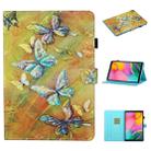 For Samsung Galaxy Tab S6 Lite P610 / P615 Colored Drawing Stitching Horizontal Flip Leather Case, with Holder & Card Slots(Butterfly) - 1