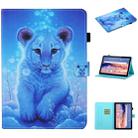 For Huawei MediaPad T5 Colored Drawing Stitching Horizontal Flip Leather Case, with Holder & Card Slots(Little Tiger) - 1