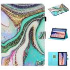For Huawei MediaPad T5 Colored Drawing Stitching Horizontal Flip Leather Case, with Holder & Card Slots(Colored Sand) - 1