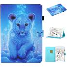 For Samsung Galaxy Tab A 8.0 (2019) T290 Colored Drawing Stitching Horizontal Flip Leather Case, with Holder & Card Slots(Little Tiger) - 1