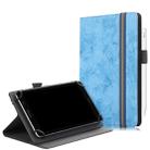 For 7-8 inch Marble Cloth Texture Horizontal Flip Universal Tablet PC Leather Case with Pen Slot & Holder(Sky Blue) - 1