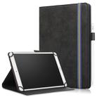 For 9-11 inch Marble Cloth Texture Horizontal Flip Universal Tablet PC Leather Case with Pen Slot & Holder(Black) - 1