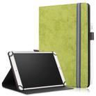 For 9-11 inch Marble Cloth Texture Horizontal Flip Universal Tablet PC Leather Case with Pen Slot & Holder(Green) - 1