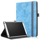 For 9-11 inch Marble Cloth Texture Horizontal Flip Universal Tablet PC Leather Case with Pen Slot & Holder(Sky Blue) - 1