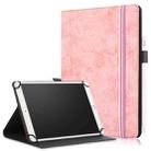 For 9-11 inch Marble Cloth Texture Horizontal Flip Universal Tablet PC Leather Case with Pen Slot & Holder(Pink) - 1