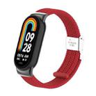 For Xiaomi Mi Band 8 / 8 NFC Metal Head + Nylon Braided Steel Buckle Watch Band(Red) - 1