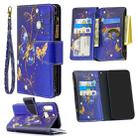 For Samsung Galaxy A01 Colored Drawing Pattern Zipper Horizontal Flip Leather Case with Holder & Card Slots & Wallet(Purple Butterfly) - 1