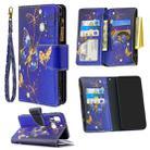 For Samsung Galaxy A40 Colored Drawing Pattern Zipper Horizontal Flip Leather Case with Holder & Card Slots & Wallet(Purple Butterfly) - 1