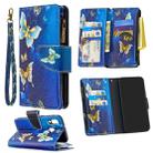 For Samsung Galaxy A40 Colored Drawing Pattern Zipper Horizontal Flip Leather Case with Holder & Card Slots & Wallet(Gold Butterfly) - 1