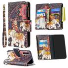 For Samsung Galaxy A50 Colored Drawing Pattern Zipper Horizontal Flip Leather Case with Holder & Card Slots & Wallet(Flower Elephants) - 1
