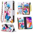 For Samsung Galaxy A70 Colored Drawing Pattern Zipper Horizontal Flip Leather Case with Holder & Card Slots & Wallet(Two Butterflies) - 1