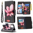 For Samsung Galaxy A91 Colored Drawing Pattern Zipper Horizontal Flip Leather Case with Holder & Card Slots & Wallet(Lotus) - 1